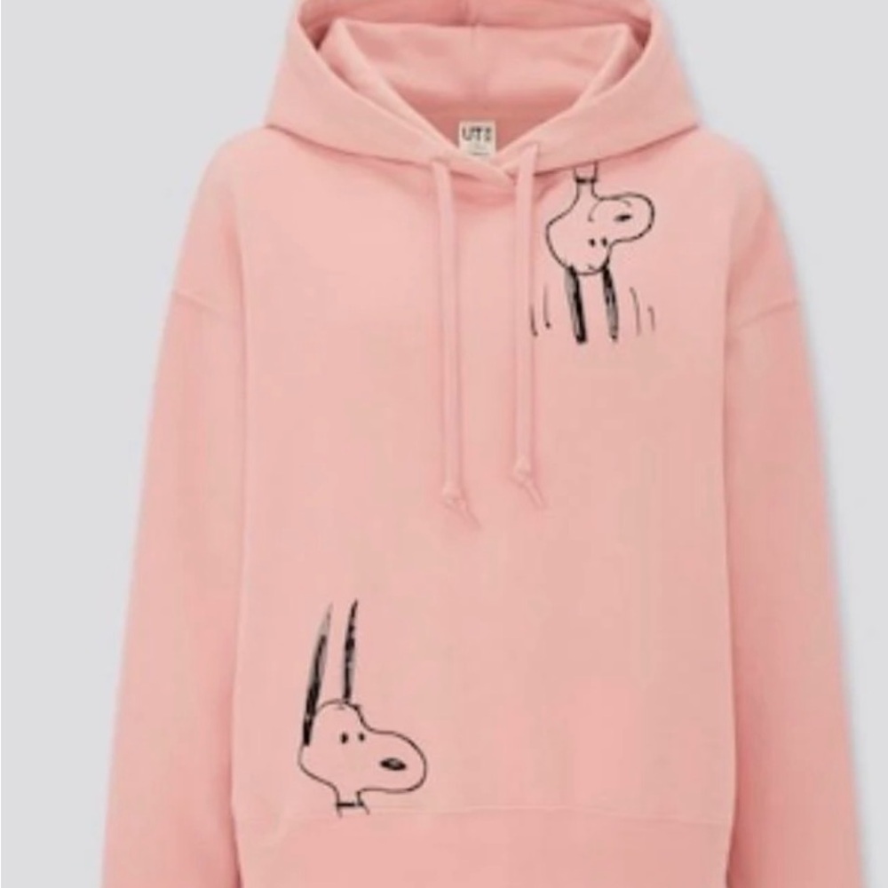 Uniqlo Pink Snoopy Graphic Hoodie sz M